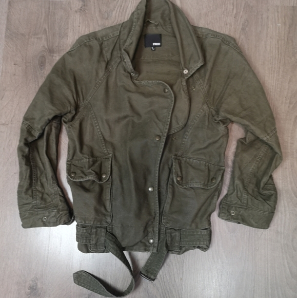 Vintage Linen Double Breasted Cropped Bomber Jacket - Picture 1 of 5